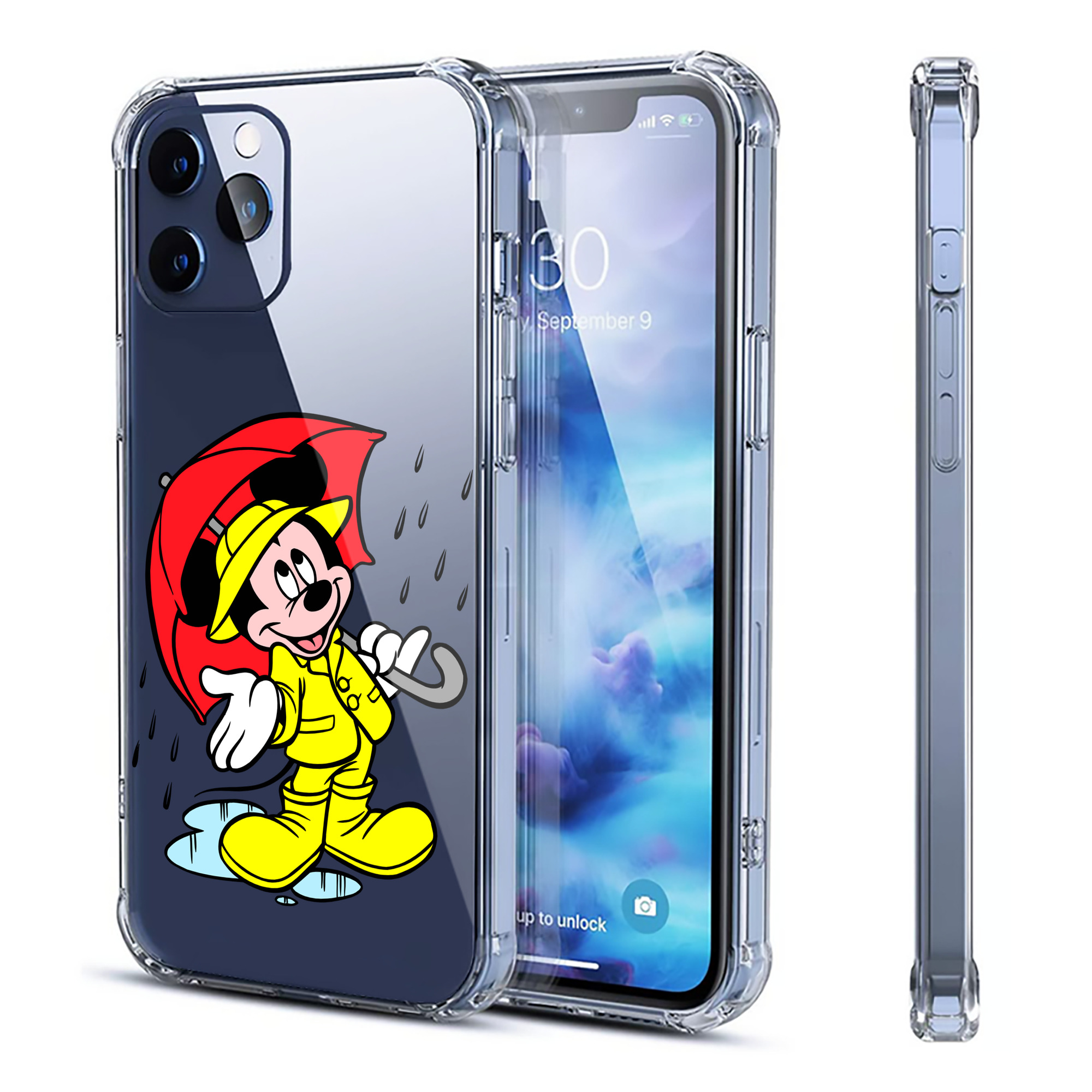 （画像用） ミッキーマウス Mickey Mouse 【iPhone 12シリーズ対応】透明スマホケース（クリアソフトケース）